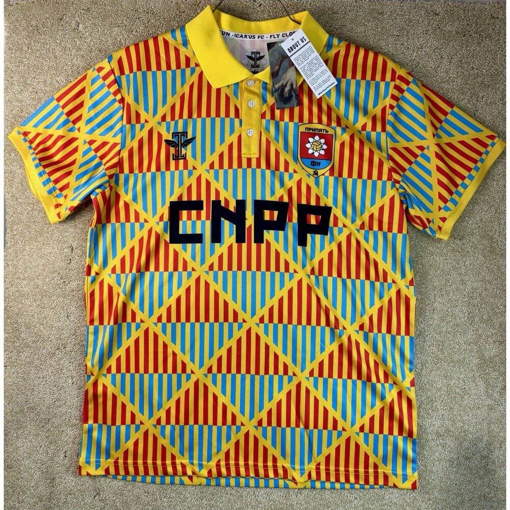 Icarus Soviet Soccer Football FC Stroitel Pripyat Home Kit Jersey Mens Large NWT